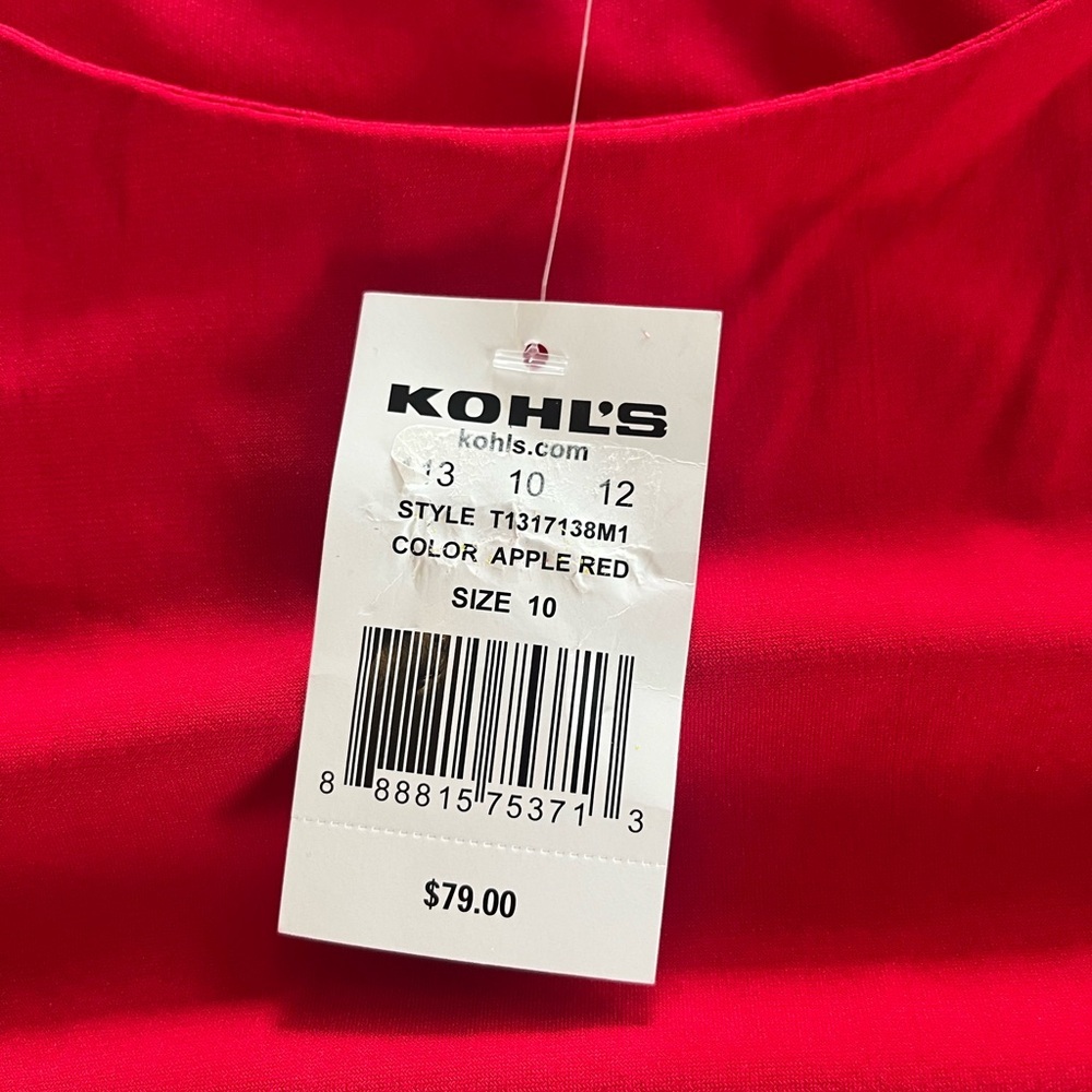 Studio Connection Elegant Red Twist-Detail Women’s Ruffle Sleeve Dress Size 10 - Picture 14 of 16